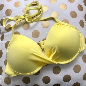 Yellow Push Up Bikini Top (NWOT)
